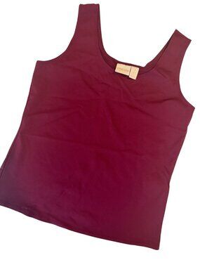 Chico's Burgandy Wide Straps Business Casual Traveler Tank Size Medium